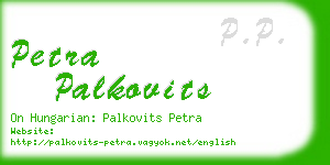 petra palkovits business card